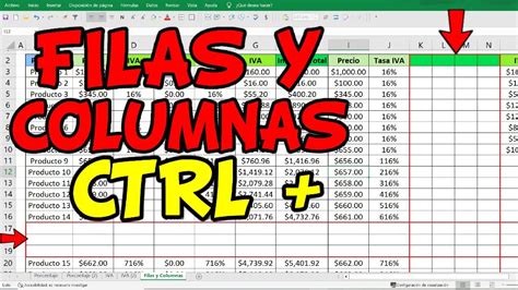 comando para insertar filas en excel|Insertar con el teclado filas columnas y rangos